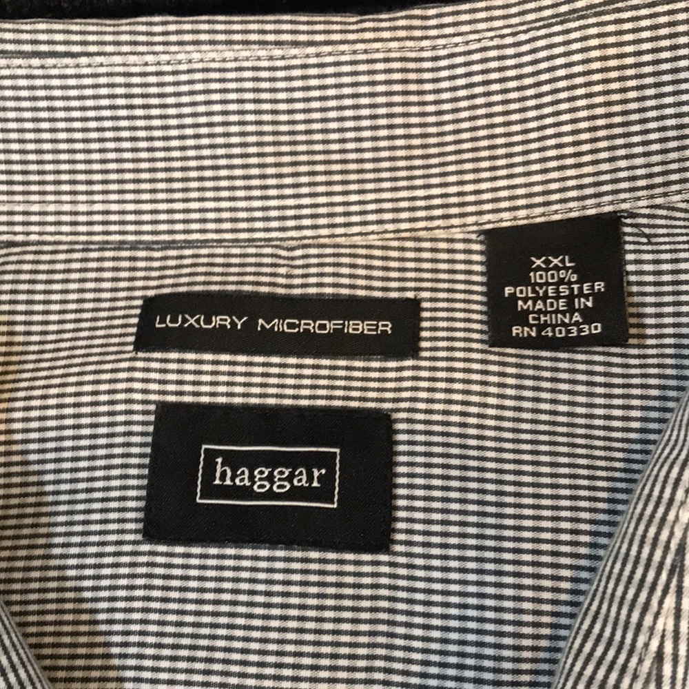 Haggar Luxury Microfiber Short Sleeved Button Front Dress Shirt w/Pocket-XXL - Picture 8 of 8